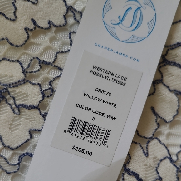 Draper James White & Blue Western Lace 'Rosslyn' Dress - Size 8 - Picture 7 of 10
